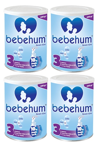 Bebehum 3 Numara Teneke Devam Sütü 9-12 Ay 400 gr x 4 Adet