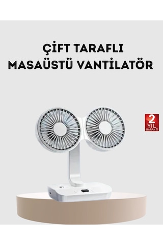 Kablosuz Usb Şarjlı 720 Döner Masaüstü Fan Çift Taraflı Serinlik Ve Gece Lambası