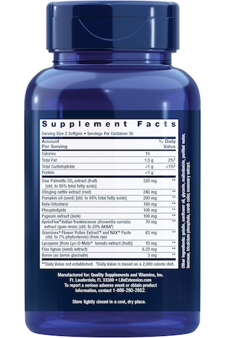 Life Extension Ultra Pros.tate Formula 60 Softgels Usa Menşeii Dmmedicineden Aromasız