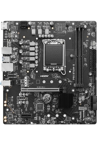 Msı Pro B760m-b Ddr4 4800mhz 1xhdmı 1xm.2 Usb 3.2 Matx 1700p 12. / 13. Ve 14. Nesil İşlemci Uyumlu