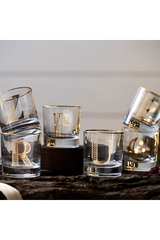 Mudo Home Monogram Bardak - B 300ml Altın