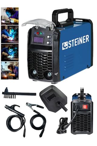 Steiner 250 Amper İnverter Mega Stick Çift Kartlı Hava Soğutmalı Dijital Göstergeli Çanta Kaynak Makinesi Mavi
