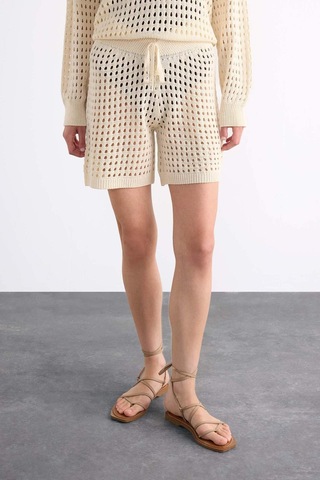 Defacto Esnek Belli Kroşe Plaj Şortu F7463ax25hser105 Ekru