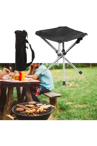 Homyl Kamp Taburesi Küçük Katlanır Sandalye Hafif Seyahat L Siyah Çok Renkli
