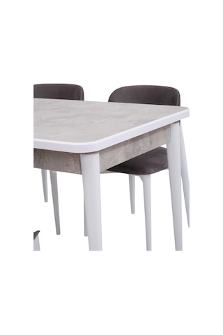 Duru Norte Mdf Lak Panel Açılır Yemek Masa Takımı 90x160 Beyaz