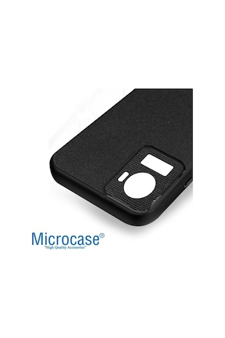 Microcase Oneplus 10R Fabrik Kumas Ve Deri Desen Kilif -Siyah 547127041