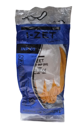 I-zet Inp05-sarı Beyaz Polyester Örme Nitril Eldiven 288 Adet