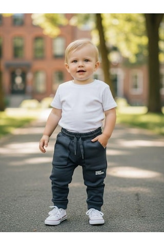 Zekids Erkek Çocuk Cepli Jogger Eşofman Alt-16386 İndigo