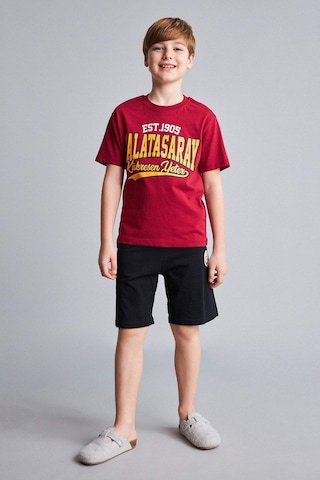 Defacto Galatasaray Kısa Kollu Pijama Üstü Şort Pijama Alt 2li Pijama Takımı Erkek Çocuk H7340a826hsrd119 Kırmızı-rd119