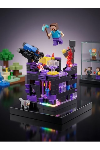 330 Parçalı Işıklı Renkli Parçalı Minecraft Temalı Boşluk Şehri Eğitici Oyuncak Yapı Seti