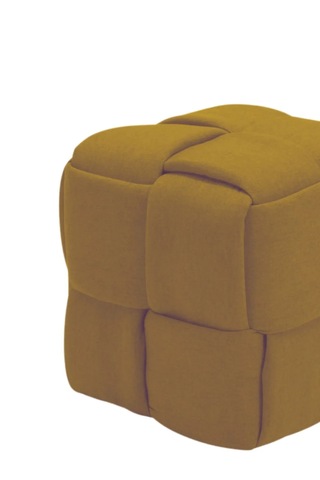 Most Spiral Kare Puf 07 Hardal Kadife Kumaş Evinize Teslim