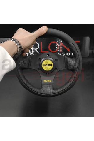 Spor Direksiyon Deri 24cm Momo Tip - Yarış Spor Direksiyonu Karma