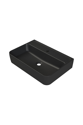 Turkuaz Cerastyle Hera Tezgahüstü Mat Siyah Lavabo 60 42 Cm