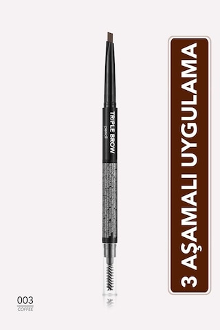 Flormar Triple Brow Kaş Pudrası ve Fırça İçeren Kaş Kalemi 002 Auburn