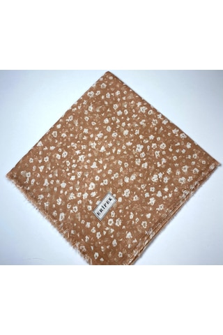 Saçaklı Pamuk Tülbent - 05505 - 95 X 95 / Koyu Kahverengi - 14 Koyu Kahverengi - 14