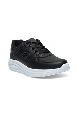 Parley 722-26 Deri Anatomik Bağcıklı Kadın Sneaker Siyah Beyaz Siyah