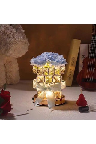 Maoyaya Gül Rubik Küp Atmosfer Masa Lambası - Anneler Günü Hediyesi Pembe Pembe