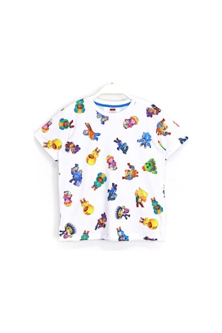 Brawl Stars Karakterleri 360 Derece Baskılı Çocuk T-Shirt Beyaz