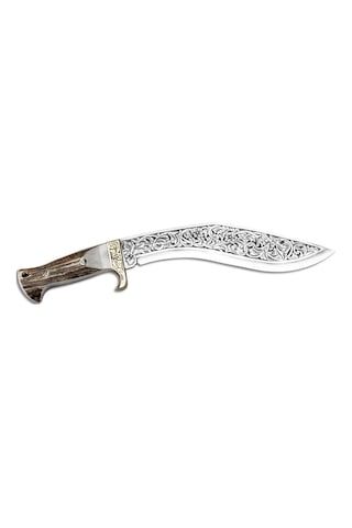 Bora 512 Bg2 Kukri Geyik Boynuzu Sap Gravürlü Kamp Bıçak Çok Renkli