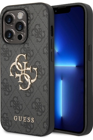 Apple Uyumlu iPhone 14 Pro Max Kılıf Guess Pu Deri Büyük Metal Logo Dizaynlı Kapak