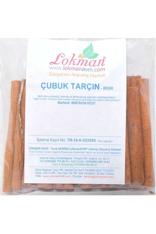 Tarçın Çubuk Doğal 80 Gr Paket