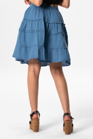 Benan Beli Lastikli Kısa Yazlık Müslin Etek İndigo İndg-indigo İndigo