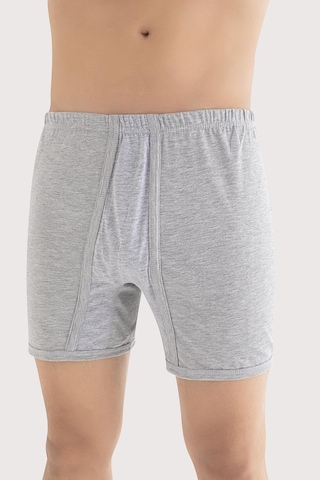 Arma Yıldız Erkek Paçalı Külot Boxer 6'lı Paket Gri %100 Pamuk Penye Gri