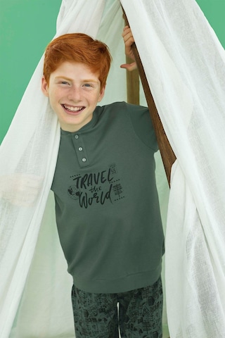 Aydoğan Erkek Garson Bora İnterlok Travel Haki Pijama Takım 0731 Haki