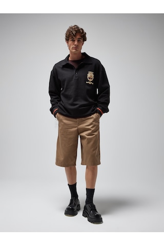 Gsstore X Midground Polo Sweatshirt E251206 Siyah