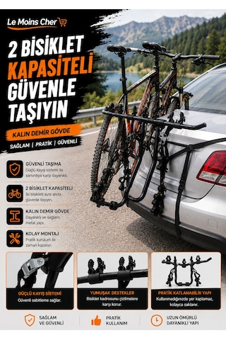 Ford Mustang Gt Bisiklet Taşıyıcı 2 Bisiklet Kapasiteli Kalın Demir Gövdeli