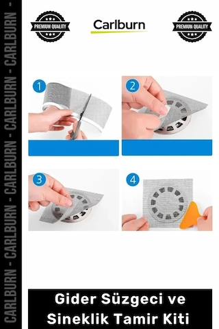 Bant Dayanıklı Güçlü Yapışkan Saç Yakalayıcı Çözüm Gider Süzgeci Sineklik 12 Cm 4 Metre Tamir Kiti Çok Renkli