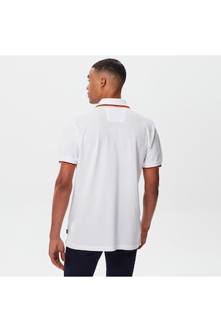 Nautica Erkek Beyaz Classic Fit Kısa Kollu Polo Renk Bloklu K35428t Beyaz