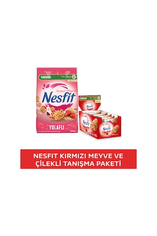Nestle Nesfıt Kırmızı Meyveli Tam Tahıl Ve Pirinç Gevreği 400g & Çilekli Tam Tahıllı Bar 16x23,5g