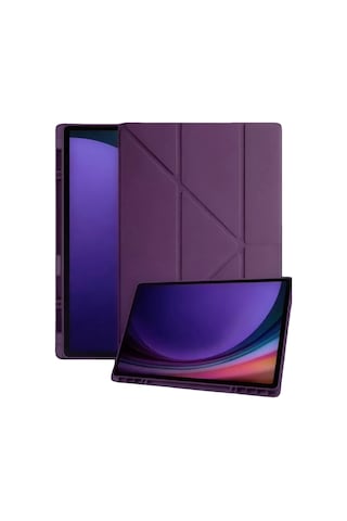 Samsung Galaxy X730 Tab S11 Kalemlikli Mars Tablet Kılıfı - Mürdüm Arka Kapak