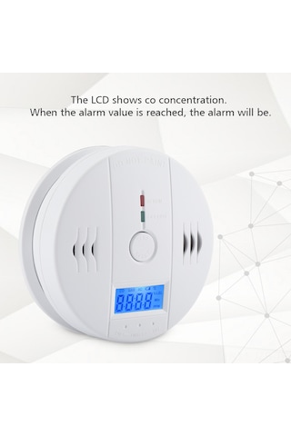Geeroyoo Karbonmonoksit Dedektörü Kalibrasyonlu - Lcd Ekranlı, Yüksek Hassasiyeti, 85db Alarm, Test/düzeltme Düğmesi, Pil Yok
