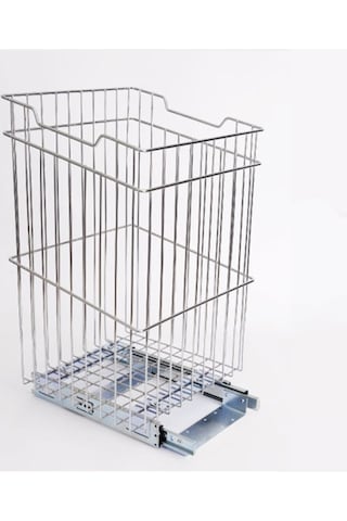 Alttan Raylı Çamaşır Sepeti  55 CM Krom
