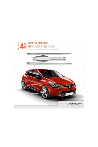 intakrom Renault Clio 4 Krom Yan Kapı Çıtası 4 Parça 2012-2021- Hb-Sw N11.2659