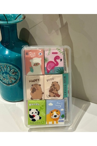 Pratik Hijyen Seti-9 Paket Kağıt Mendil - 8 Paket Mini Islak Mendil - Sihirli Sabun + Saklama Kabı