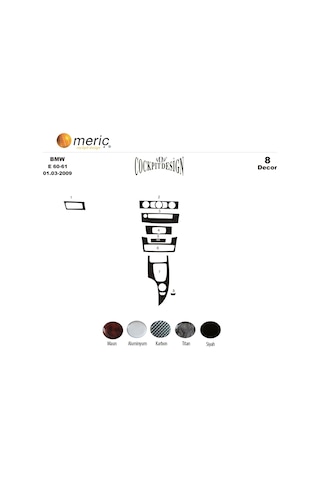 Meriç® Bmw 5 E60 / E61 Ön Torpido Kaplama 8 Parça 2003-2009 (530158421)