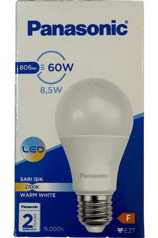 Panasonic 8,5w 60w 2700k Sarı Işık E27 Duylu Led Ampul 4 Adet