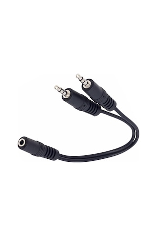 3.5 Mm Stereo Dişi-2 3.5 Mm Stereo Erkek 20 Cm Y Kablo