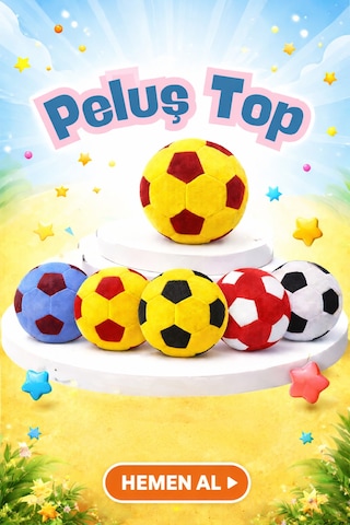 Peluş Futbol Topu Siyah Beyaz