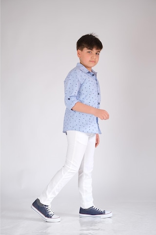 Pamuk Gömlek Uzun Kol Mavi Punky Animals 2022-B-0002