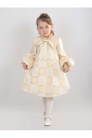 Xo Kids Kız Çocuk Elbise 2-6 Yaş 26470 Bej