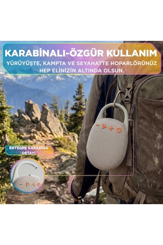 Travel-sound Taşınabilir Bluetooth Hoparlör V5.3 Önü Kumaş Kaplı Tft/aux/usb Destekli Rgb Işıklı Ipx6 Su Sı