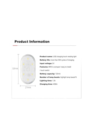 Singree Usb Şarjlı Dokunmatik Araç İçi Led Okuma Lambası - Mini Rgb Aydınlatma