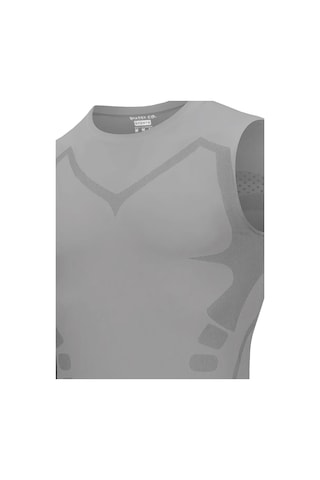Ghassy Co. Erkek Fitness Hızlı Kuruma Nefes Alabilen Çapraz Daraltma Tipi Kolsuz Spor T-shirt 001 Açık Gri