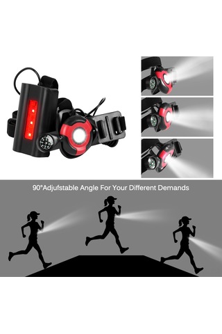 Vkemall Siyah 500 Lumen Ipx5 Su Geçirmez Göğüs Lambası - 90 Ayarlı Açı, 3 Işık Modu, Spor Kamerası Montajı Ve Pusula İle Outdoor Etkinlikler İçin Siyah