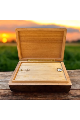 Guevara Sedir Mini Puro Kutusu Humidor Kahve 4s