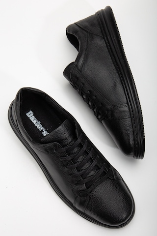 Garantili D563 Günlük Ortopedik Hakiki Deri Erkek Ayakkabı Siyah